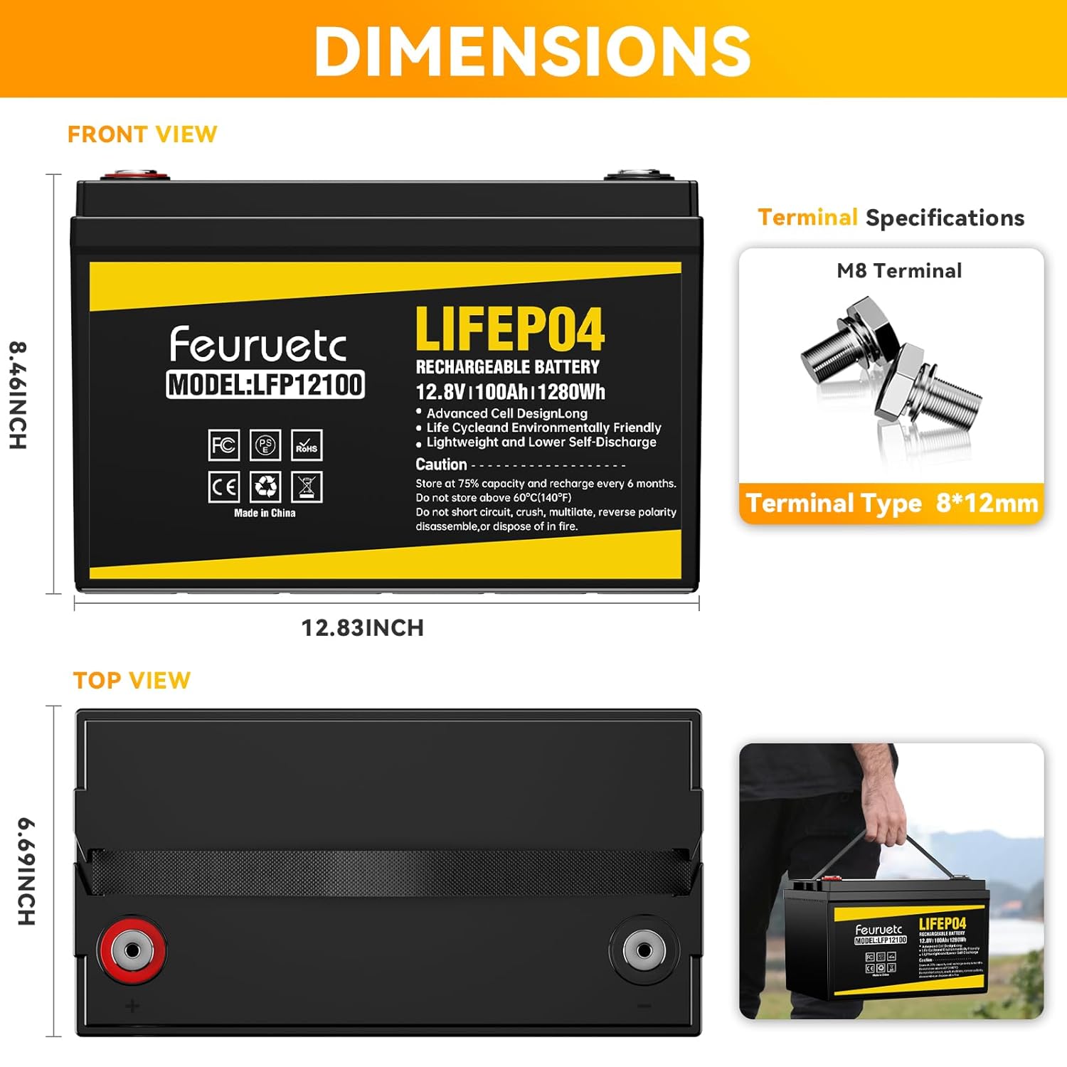 Akumulator solarny LiFePO4 12V – Lithium Battery 100Ah recenzja i cena